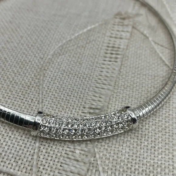 Vintage QVC Necklace & Earring Set – Silver-Tone with Crystal / CZ Accents - Picture 8 of 17